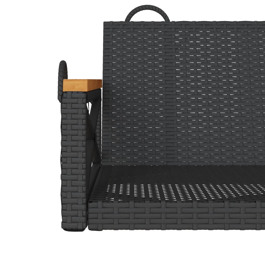 Klupa za ljuljanje crna 109 x 62 x 40 cm od poliratana