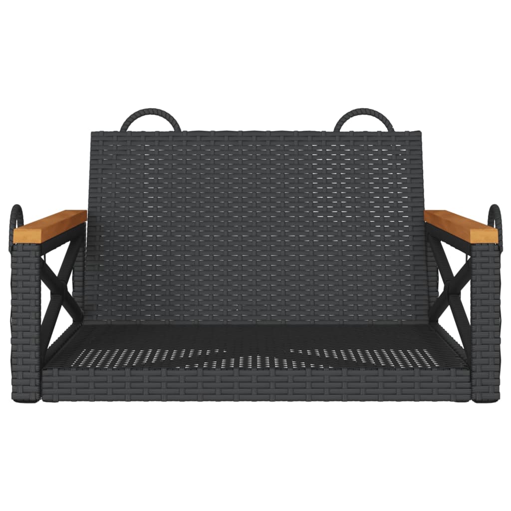 Klupa za ljuljanje crna 63 x 62 x 40 cm od poliratana