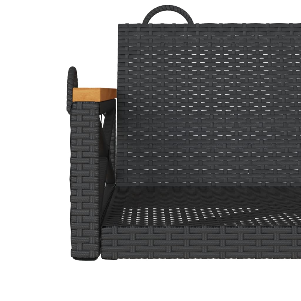 Klupa za ljuljanje crna 63 x 62 x 40 cm od poliratana