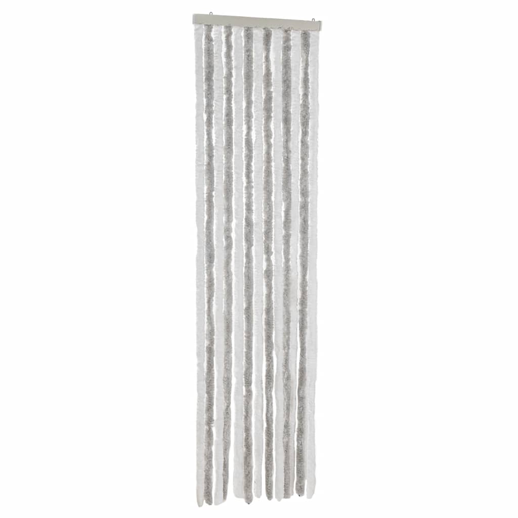 Zastor protiv muha svjetlosivi i bijeli 56x185 cm od šenila