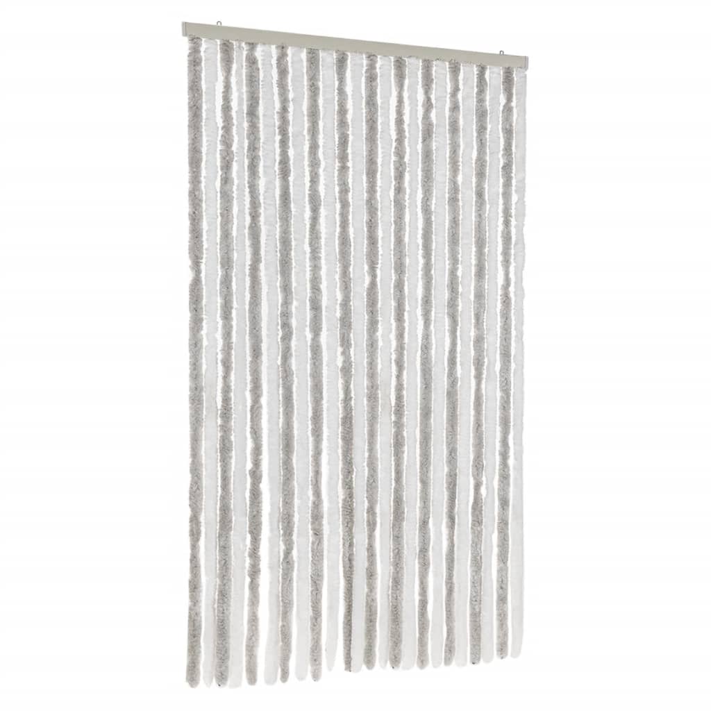 Zastor protiv muha svjetlosivi i bijeli 100 x 200 cm od šenila