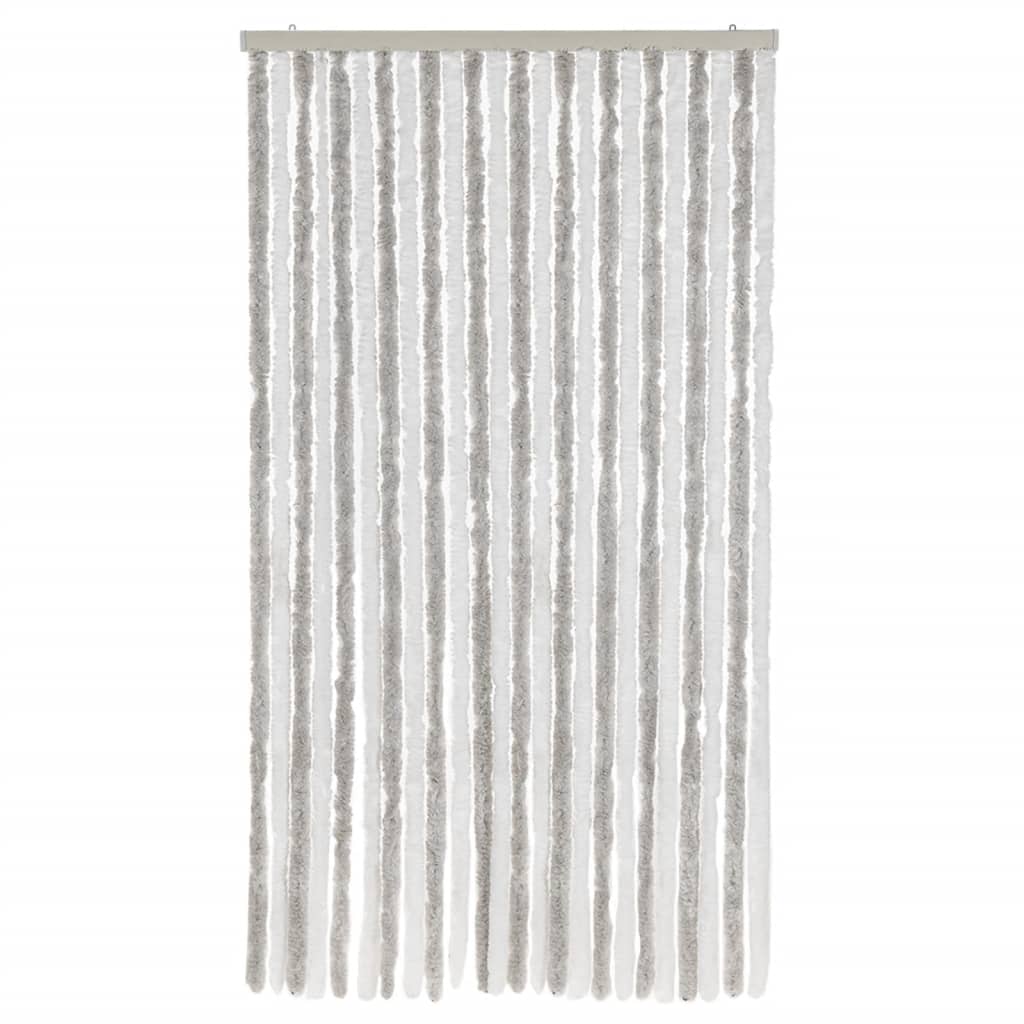Zastor protiv muha svjetlosivi i bijeli 100 x 230 cm od šenila
