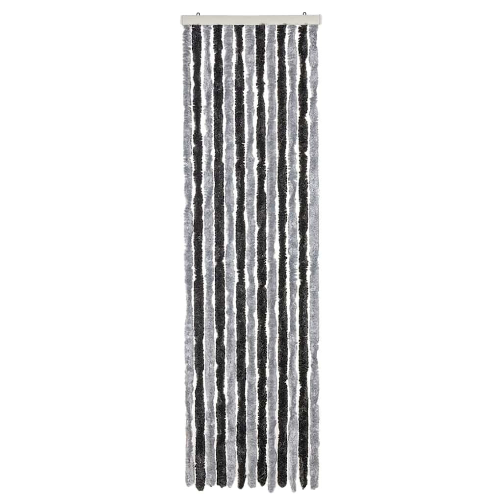 Zastor protiv muha sivo-crni 56x185 cm od šenila