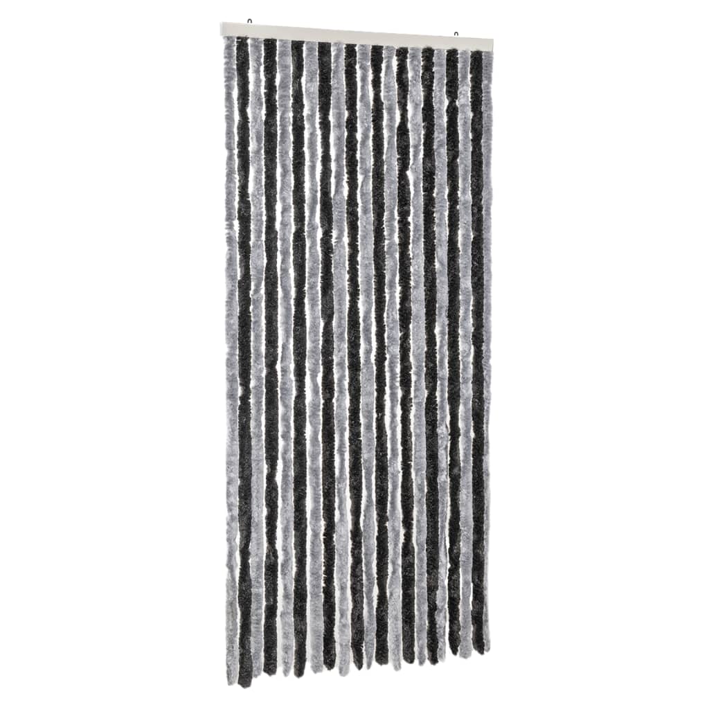 Zastor protiv muha sivo-crni 90 x 200 cm od šenila