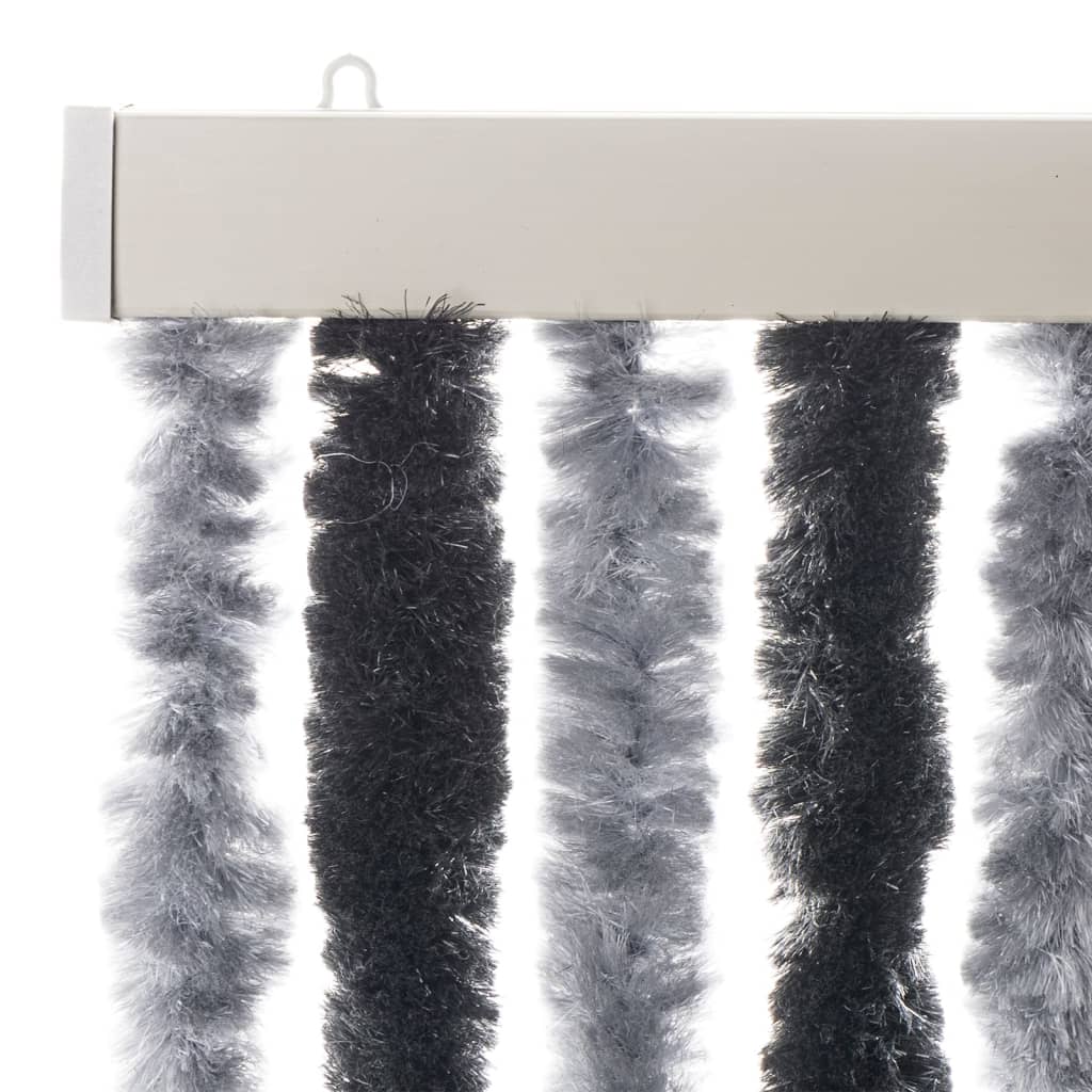 Zastor protiv muha sivo-crni 100 x 230 cm od šenila