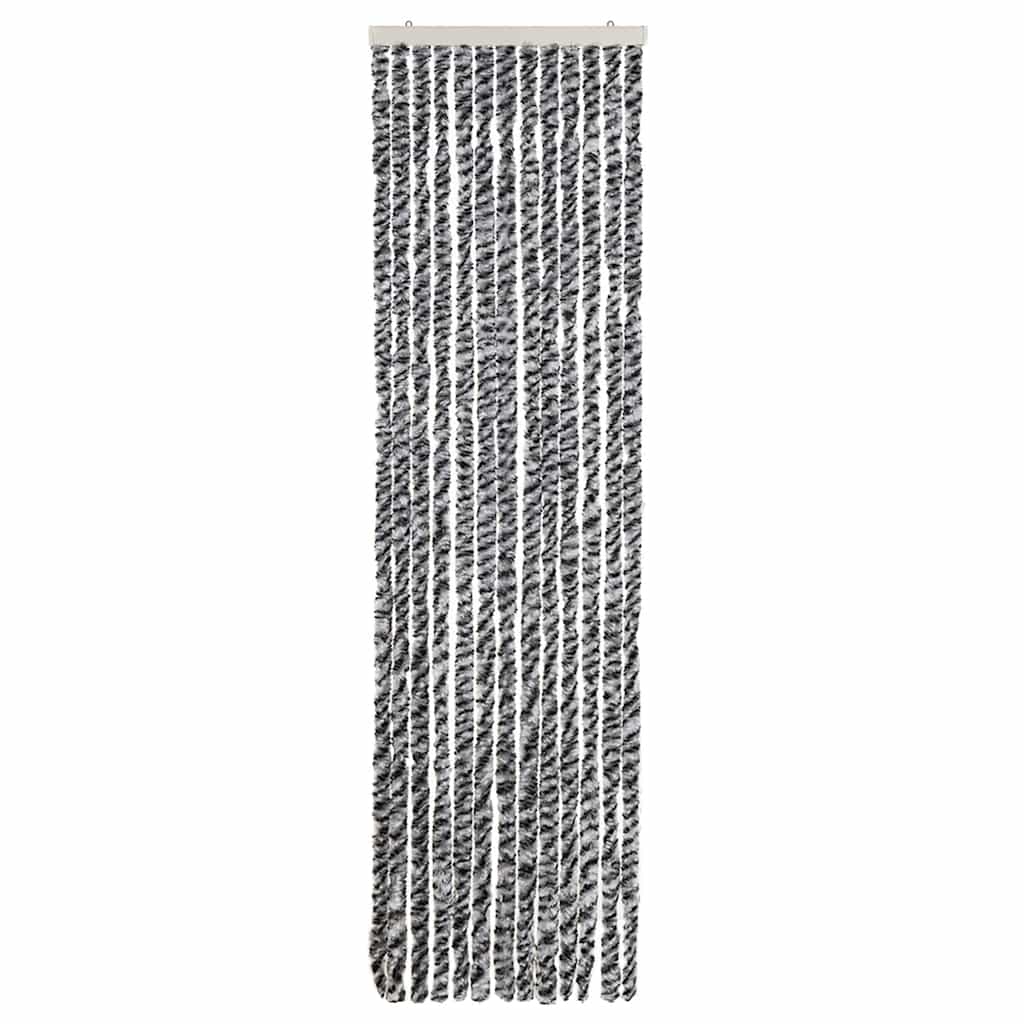 Zastor protiv muha sivi i crno-bijeli 56x200 cm od šenila