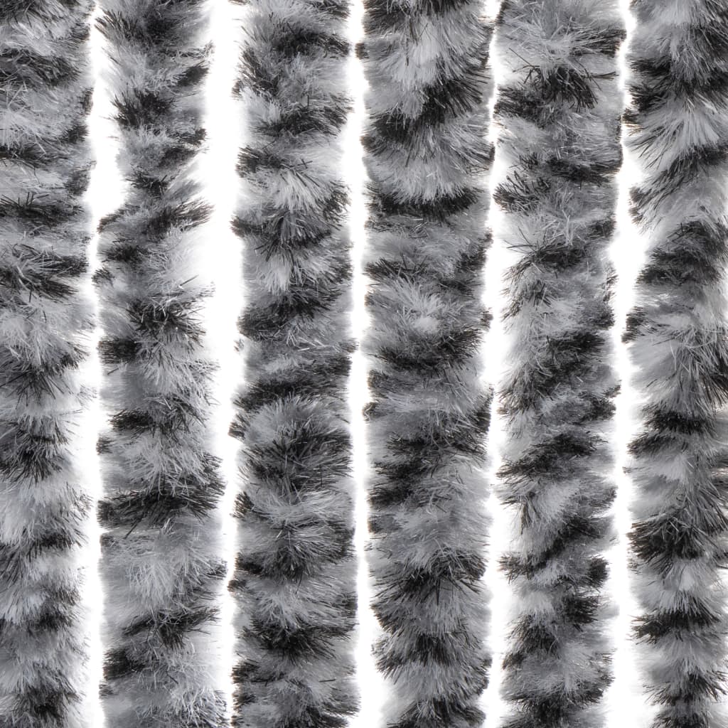 Zastor protiv insekata sivi i crno-bijeli šenil 90 x 220 cm