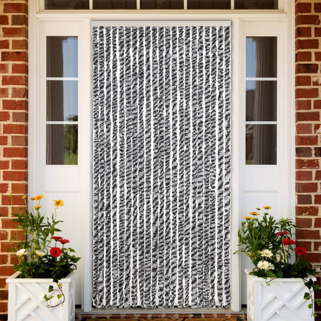 Zastor protiv insekata sivi i crno-bijeli šenil 90 x 220 cm