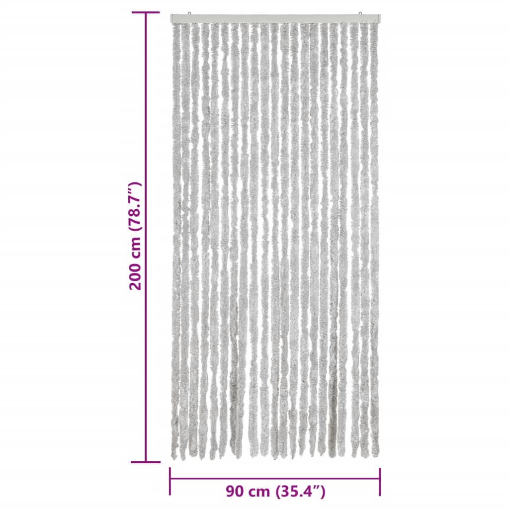 Zastor protiv muha sivi 90 x 200 cm od šenila