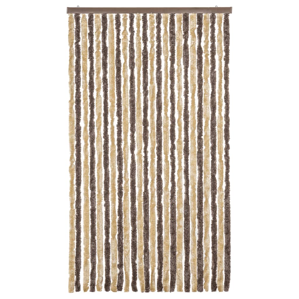 Zastor protiv muha tamnosmeđi i bež 100 x 230 cm od šenila
