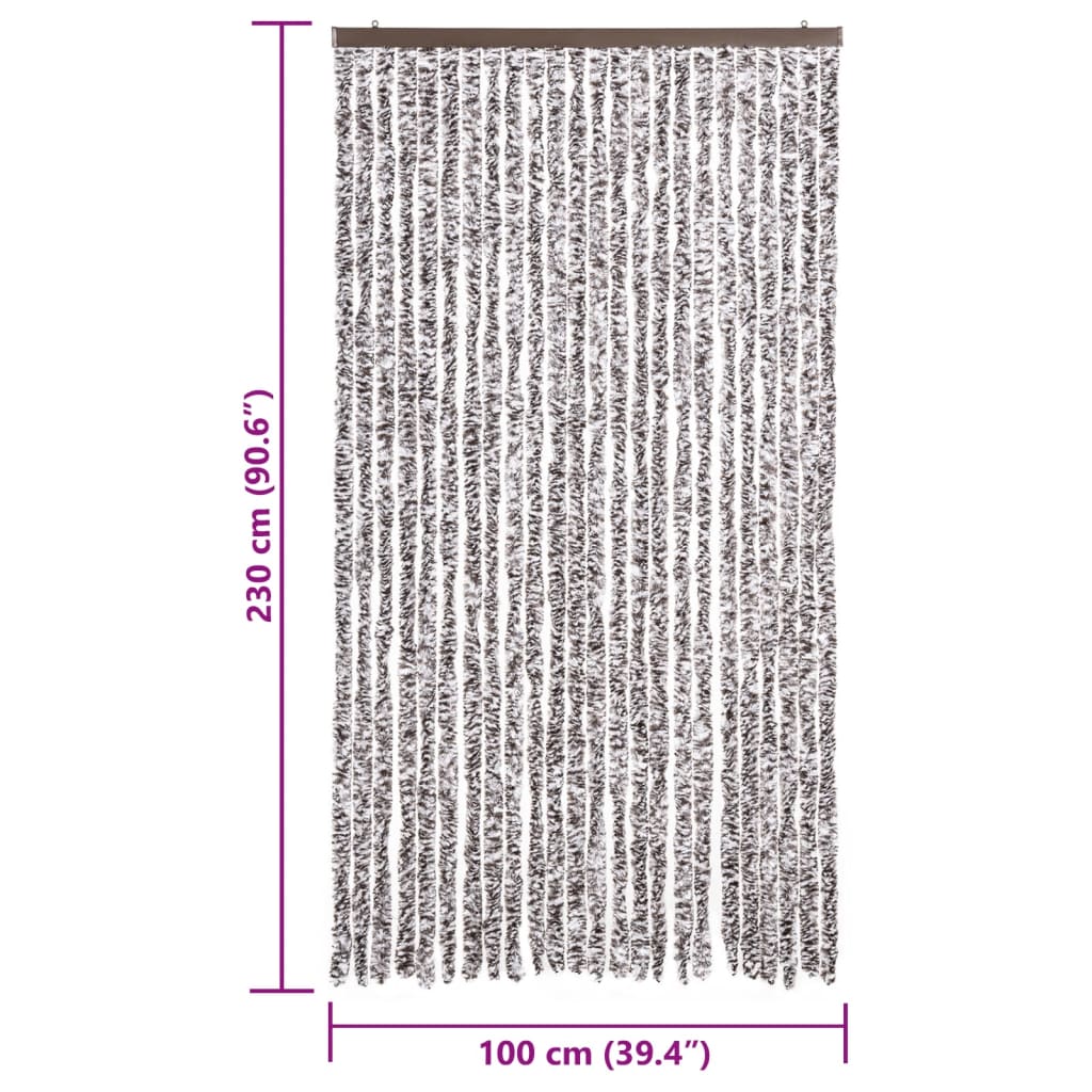 Zastor protiv muha smeđa i bež 100 x 230 cm od šenila