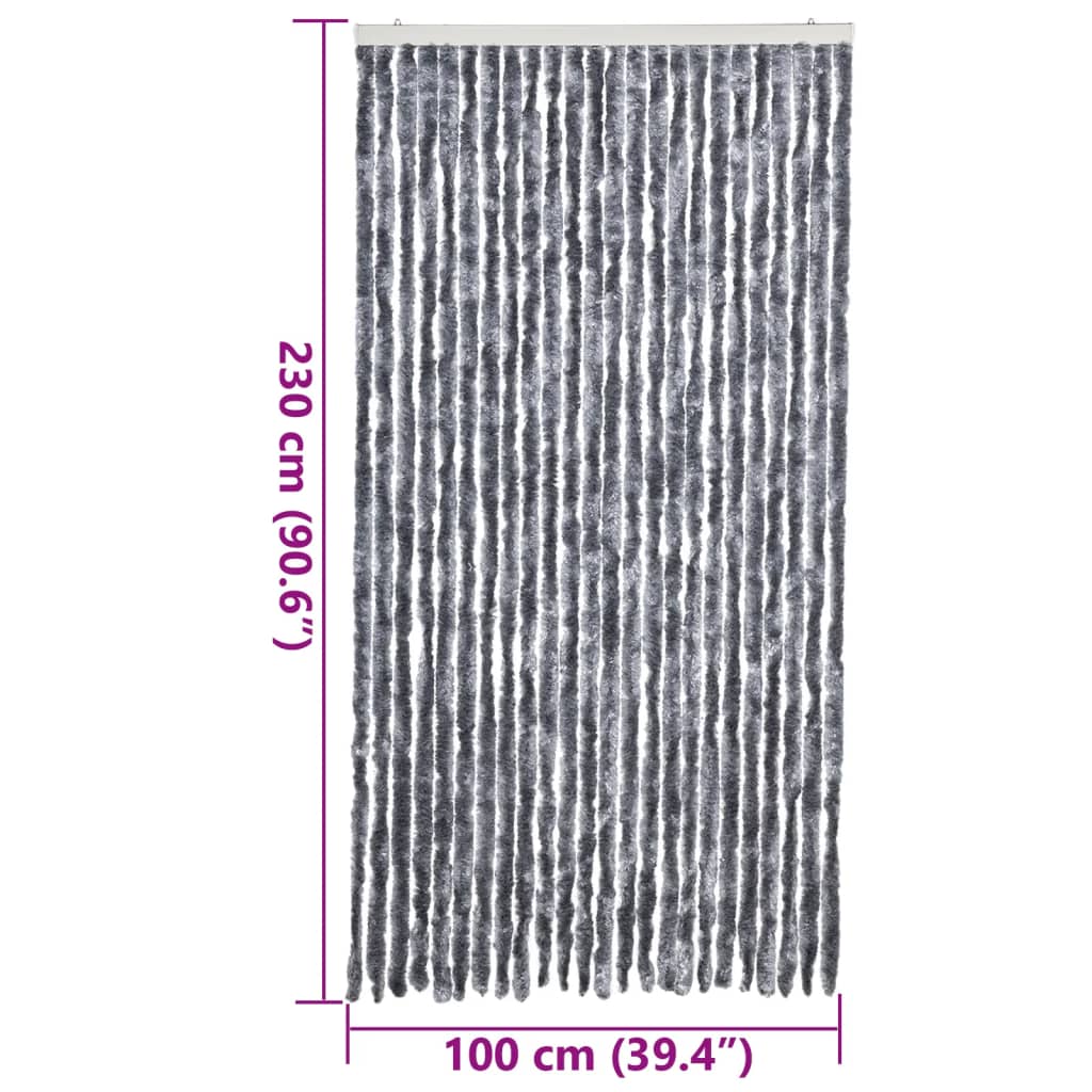 Zastor protiv muha srebrni 100 x 230 cm od šenila