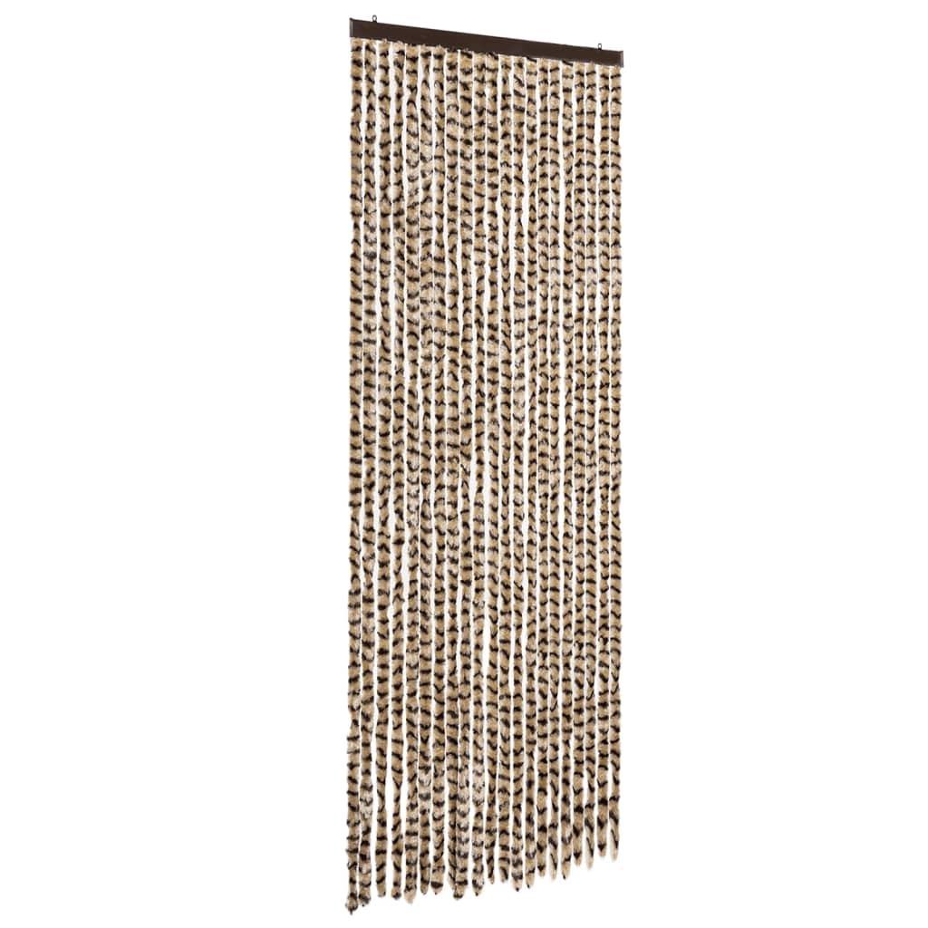 Zastor protiv muha bež i smeđa 90 x 200 cm od šenila