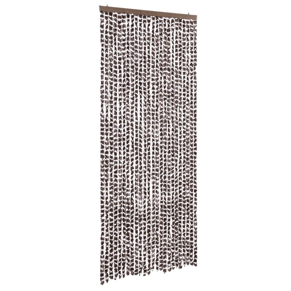 Zastor protiv muha smeđa i bijela 100 x 200 cm od šenila