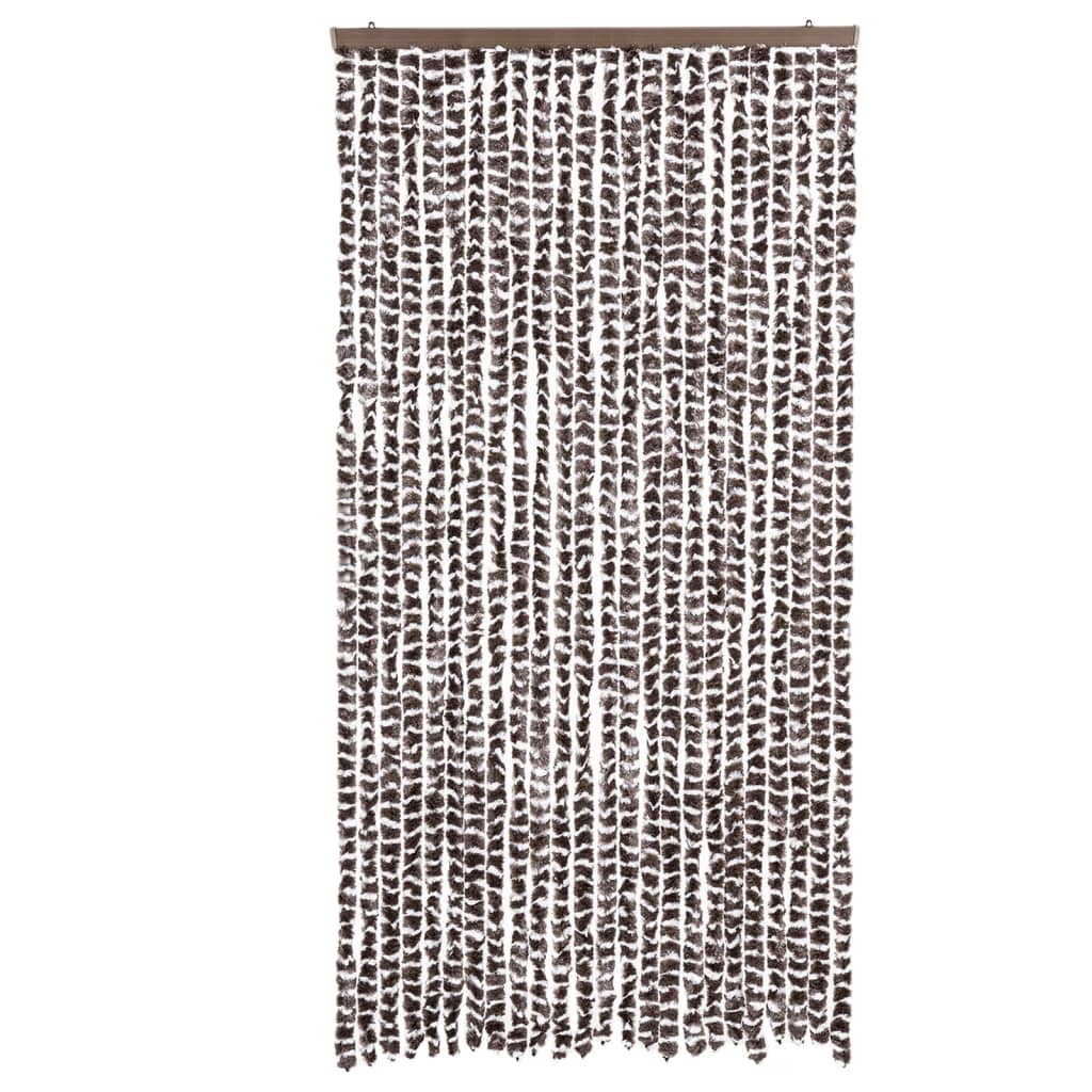 Zastor protiv muha smeđa i bijela 100 x 200 cm od šenila