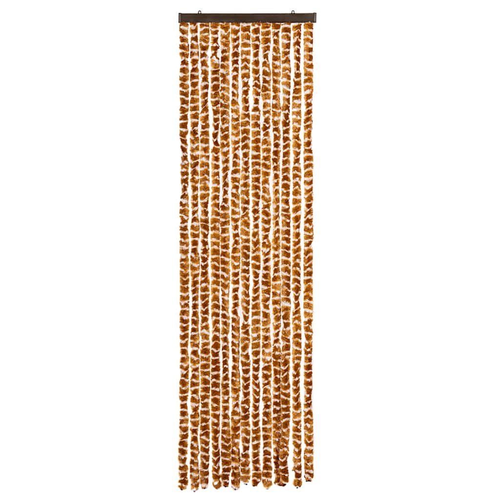 Zastor protiv muha oker-bijeli 56 x 200 cm šenil