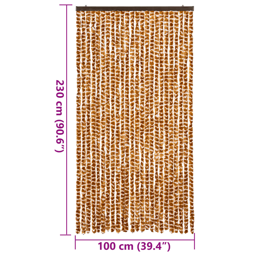 Zastor protiv muha oker-bijeli 100 x 230 cm od šenila