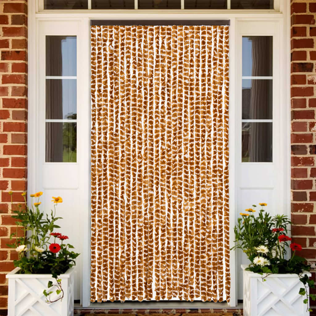 Zastor protiv muha oker-bijeli 100 x 230 cm od šenila