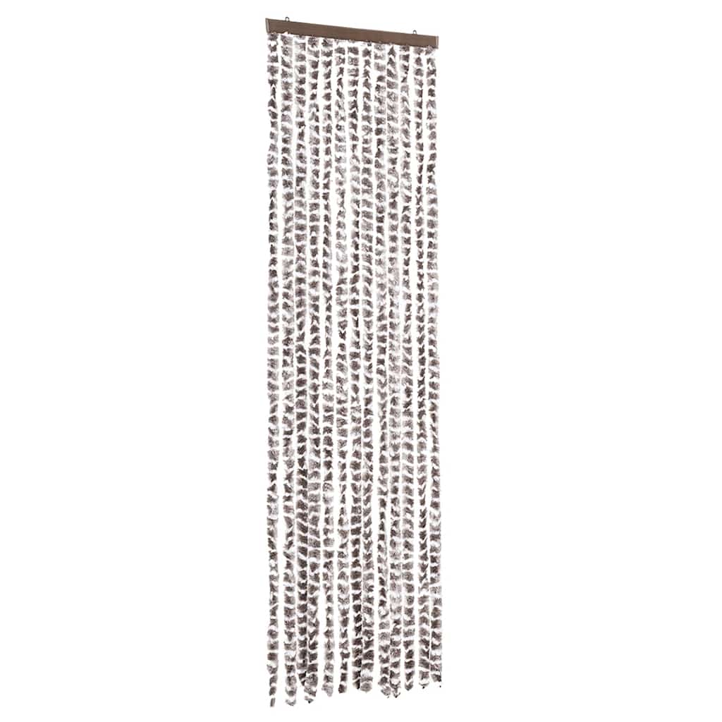 Zastor protiv muha Smeđesiva i bijeli 56 x 200 cm od šenila