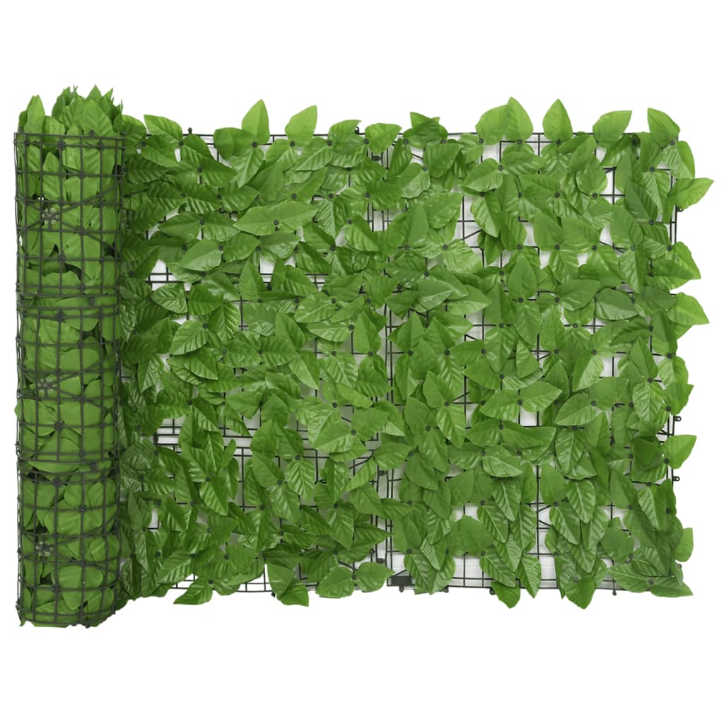 Balkonski zaslon za privatnost sa zelenim lišćem 600 x 75 cm