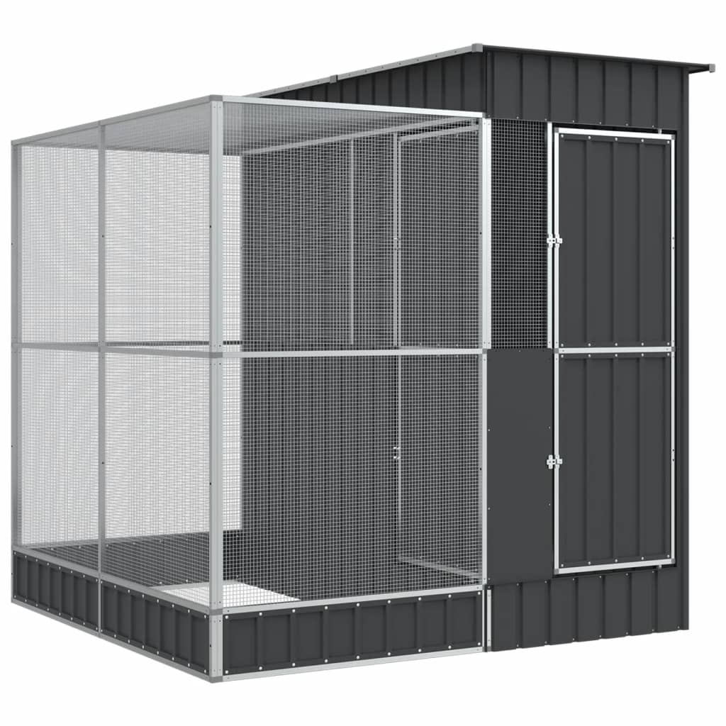 Ptičja kućica s nastavkom srebrna 209x203x216 cm čelična