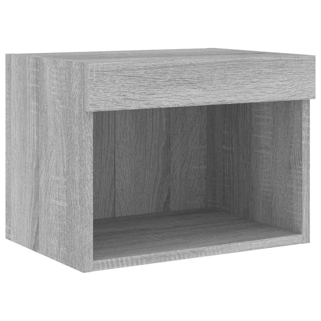 4-dijelni zidni TV ormarići s LED svjetlima boja hrasta