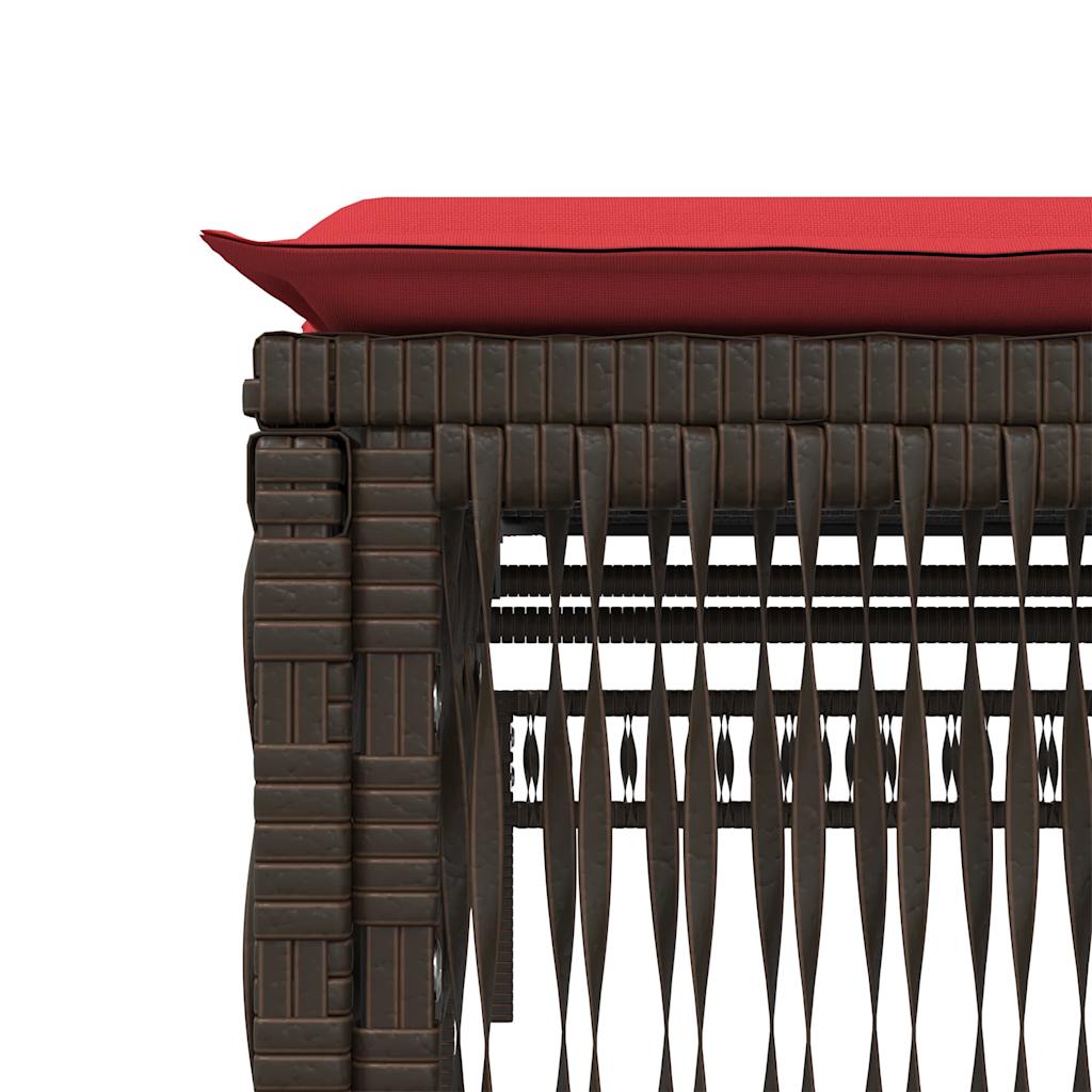 Ležaljke 2 kom sa stolom smeđe boje poliratana