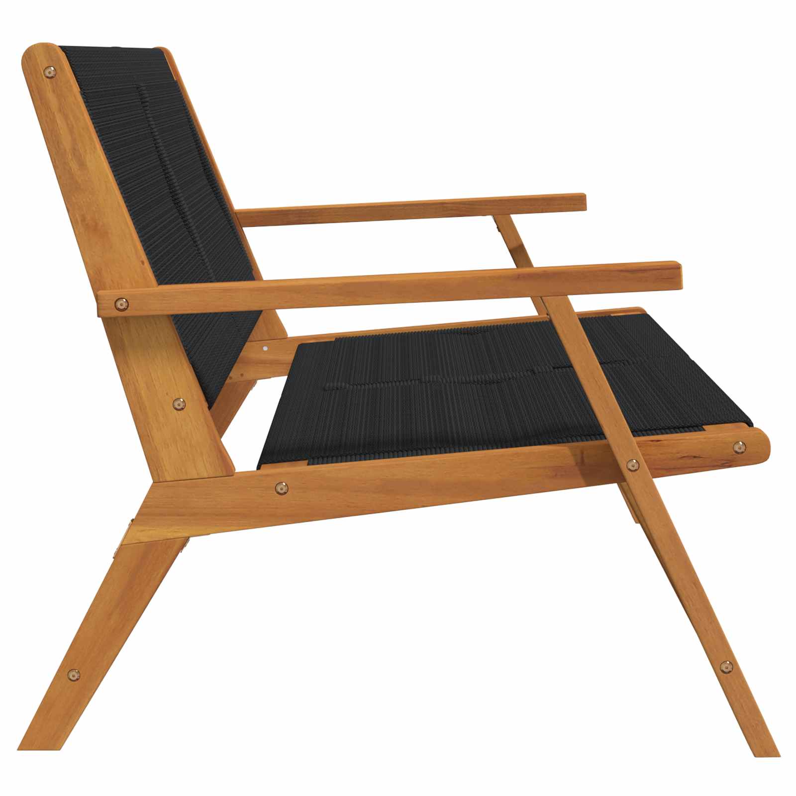 Vrtni namještaj Crna 122 x 78 x 73 cm Čvrsto drvo akacije