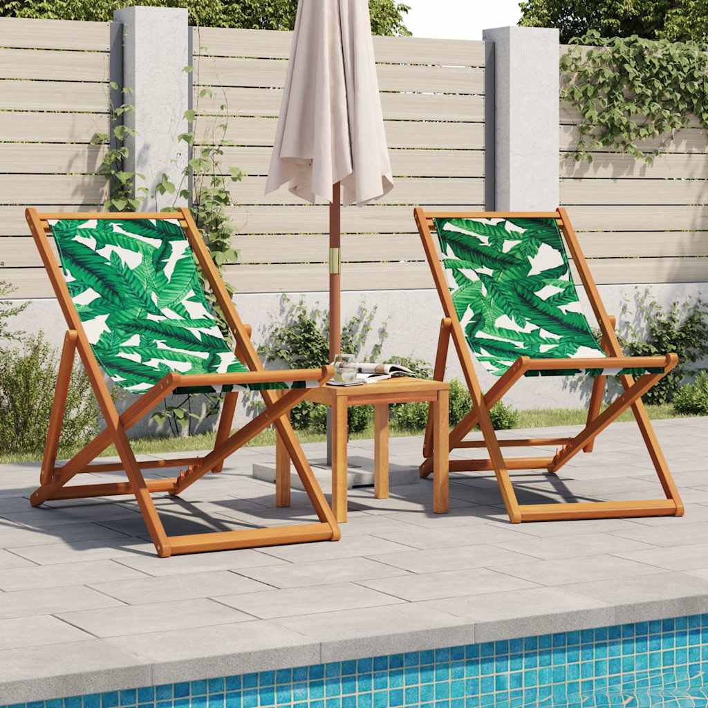 Sklopiva stolica za plažu uzorak lišća od eukaliptusa i tkanine