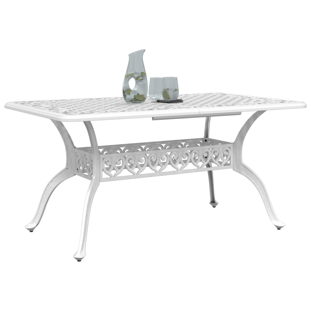 Vrtni stol bijeli 150 x 90 x 72 cm od lijevanog aluminija