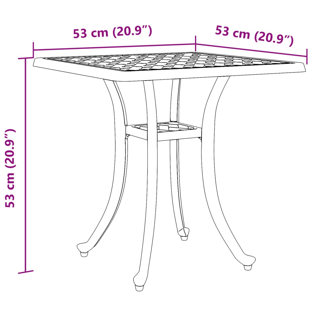 Vrtni stol bijeli 53 x 53 x 53 cm od lijevanog aluminija