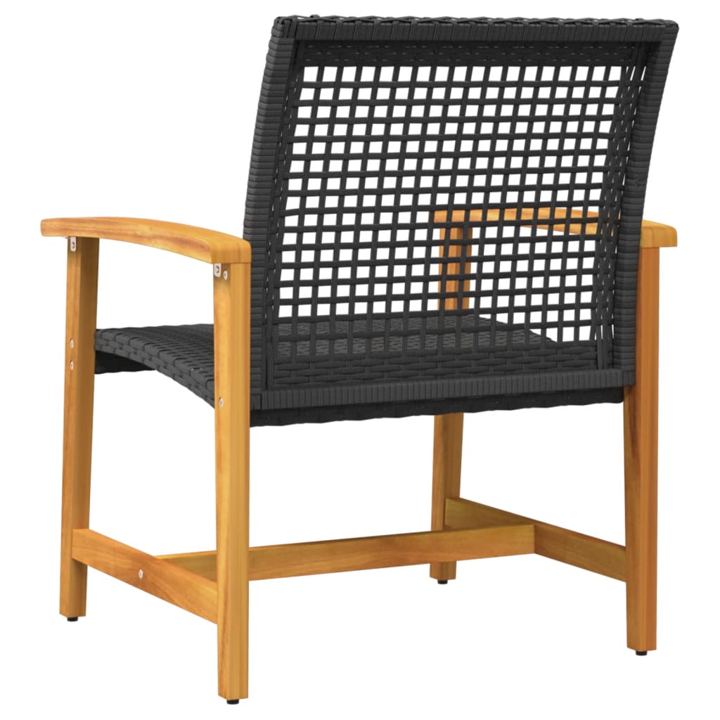 Vrtne stolice 2 kom crne od poliratana i bagremovog drva