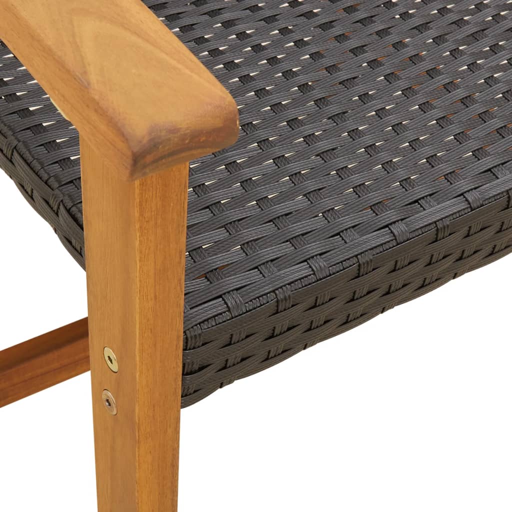Vrtne stolice 2 kom crne od poliratana i bagremovog drva