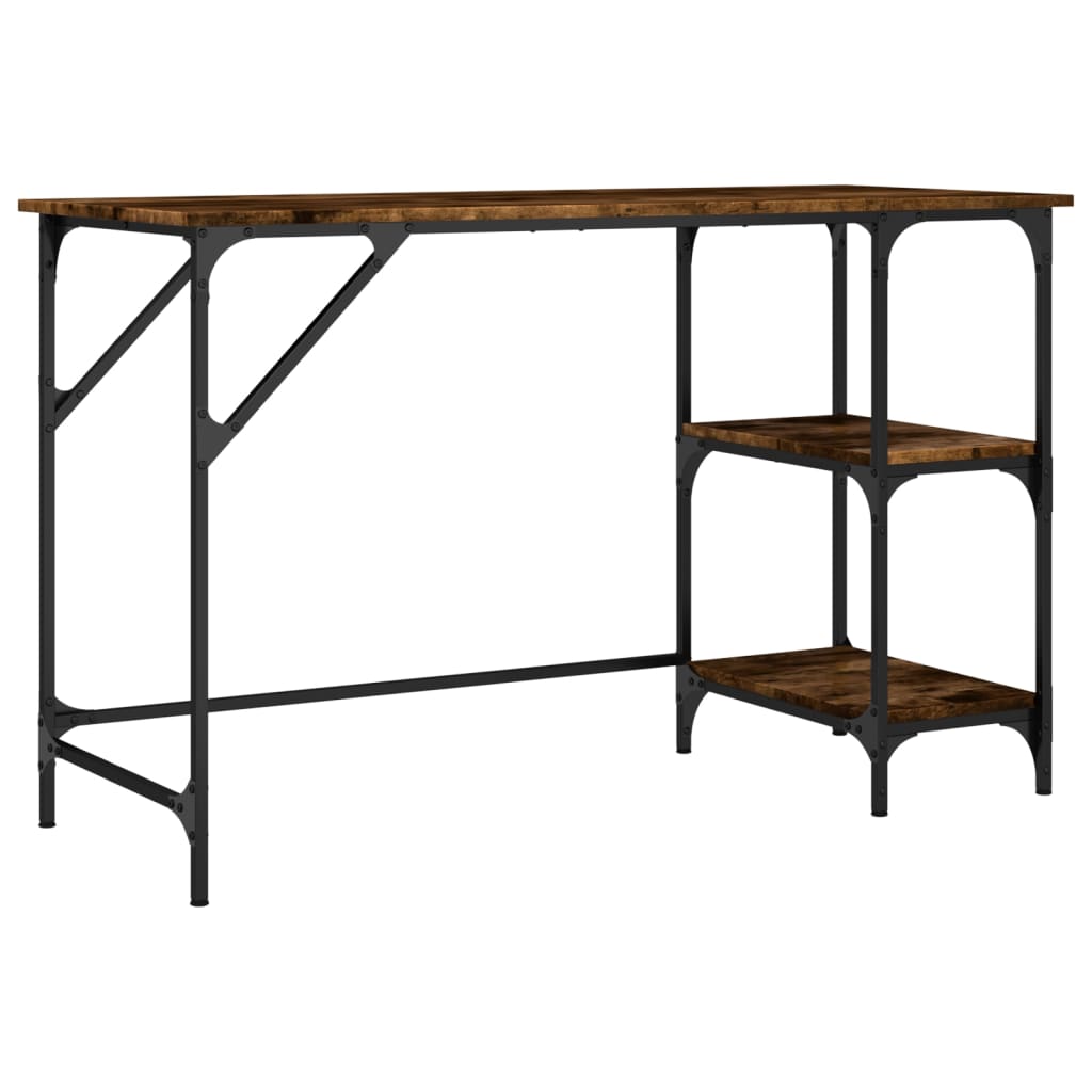 Radni stol boja hrasta 120x50x75 cm metal i konstruirano drvo