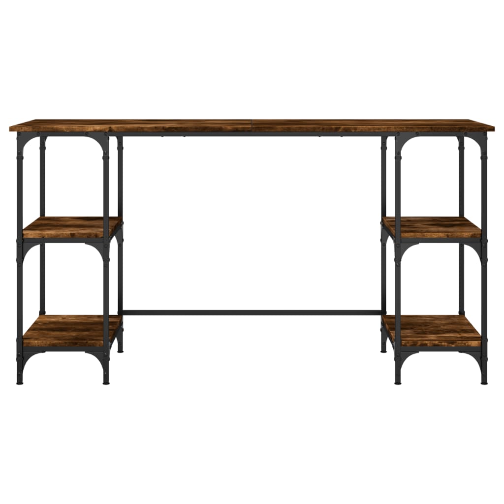 Radni stol boja hrasta 140x50x75 cm metal i konstruirano drvo