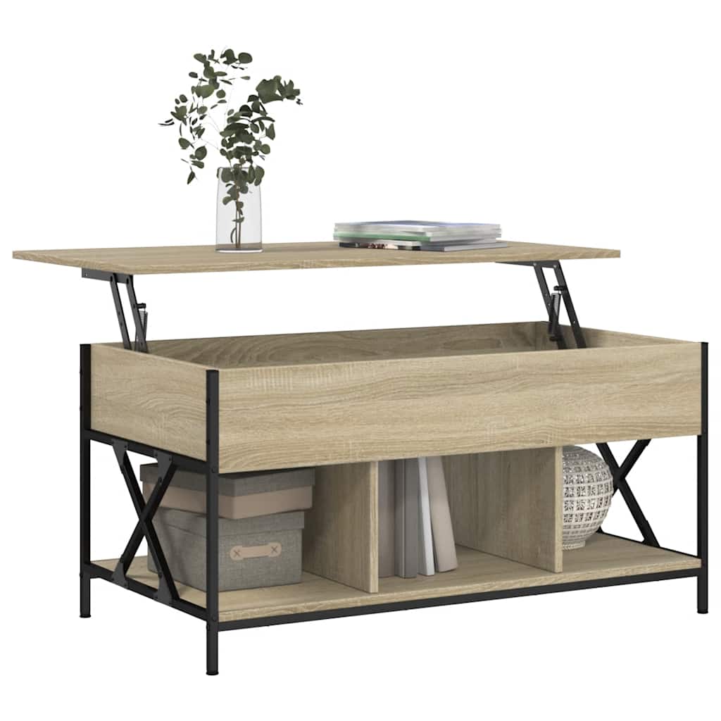 Stolić za kavu boja hrasta sonome 100x55x50 cm od drva i metala