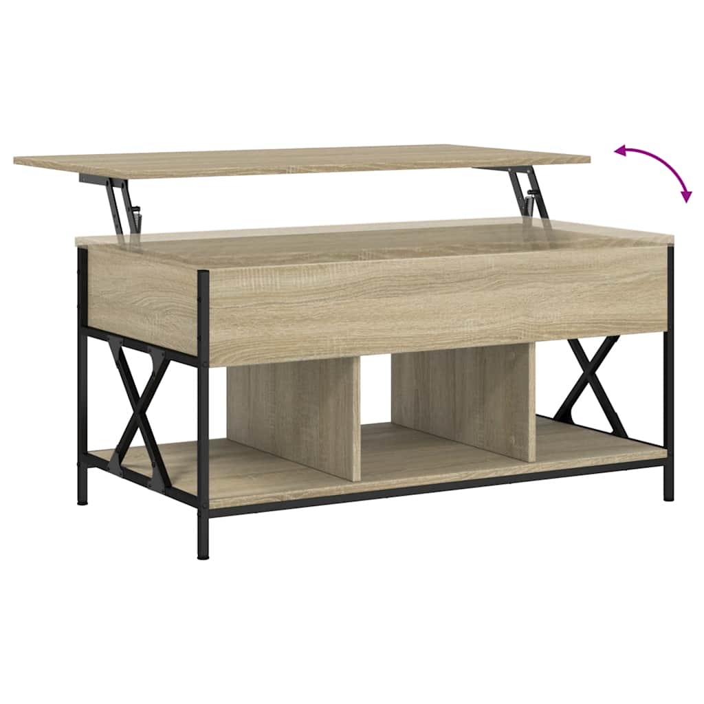 Stolić za kavu boja hrasta sonome 100x55x50 cm od drva i metala