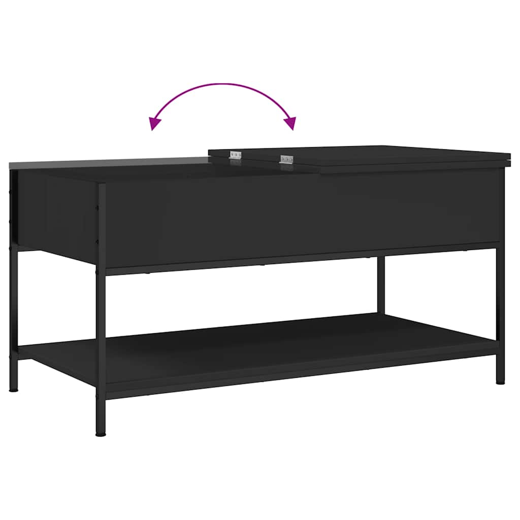 Stolić za kavu crni 100 x 50 x 50 cm konstruirano drvo i metal