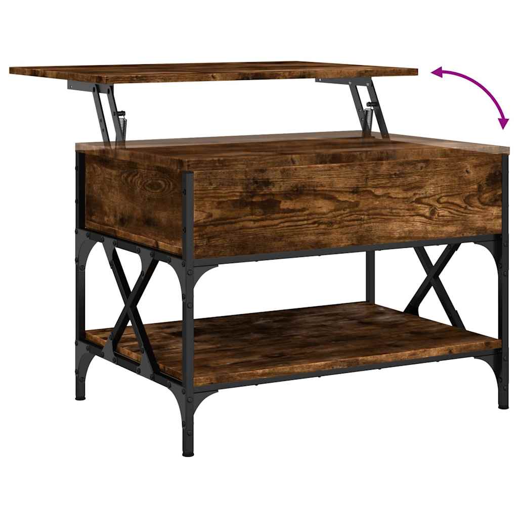 Stolić za kavu boja hrasta 70 x 50 x 50 cm od drva i metala