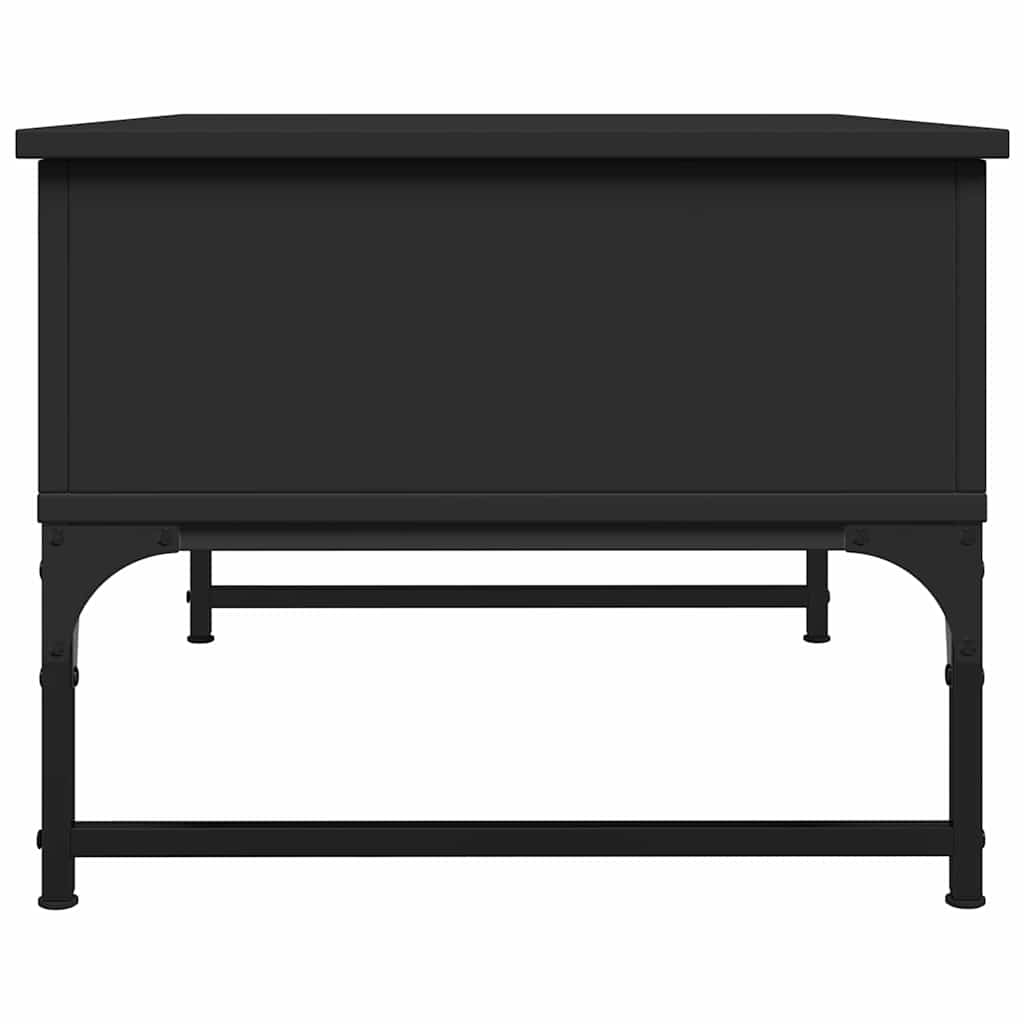 Stolić za kavu crni 70 x 50 x 40 cm konstruirano drvo i metal