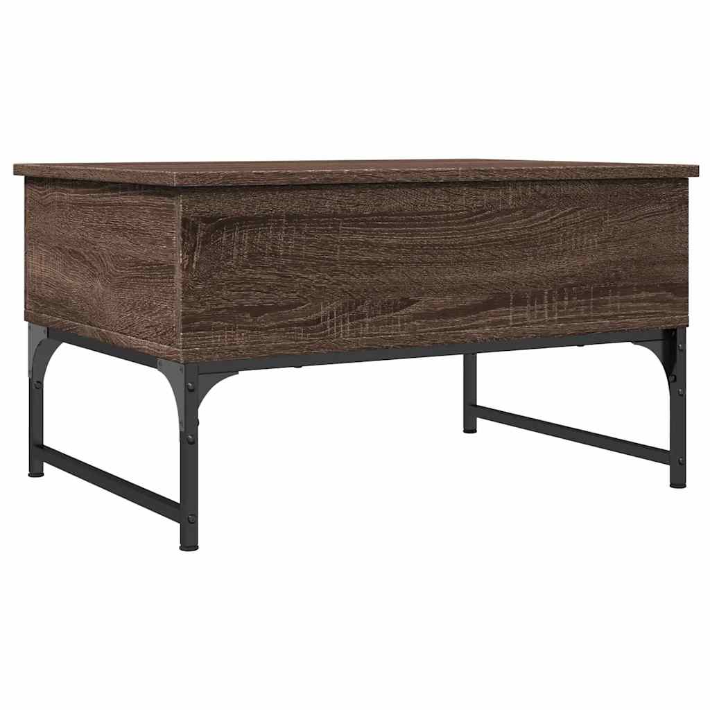 Stolić za kavu smeđa boja hrasta 70x50x40 cm od drva i metala