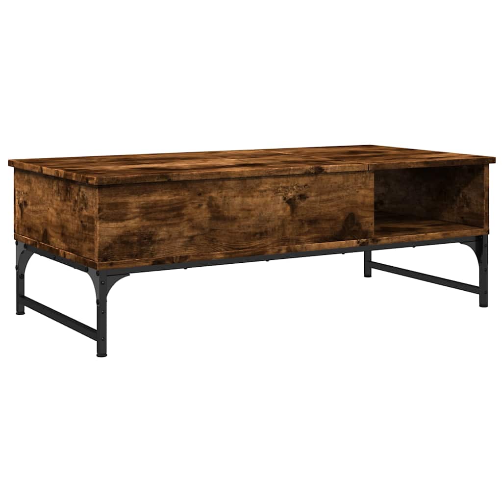 Stolić za kavu boja hrasta 100 x 50 x 35 cm od drva i metala