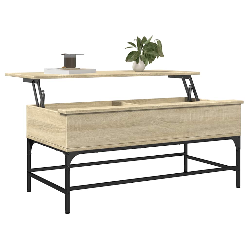 Stolić za kavu boja hrasta 100 x 50 x 45 cm od drva i metala