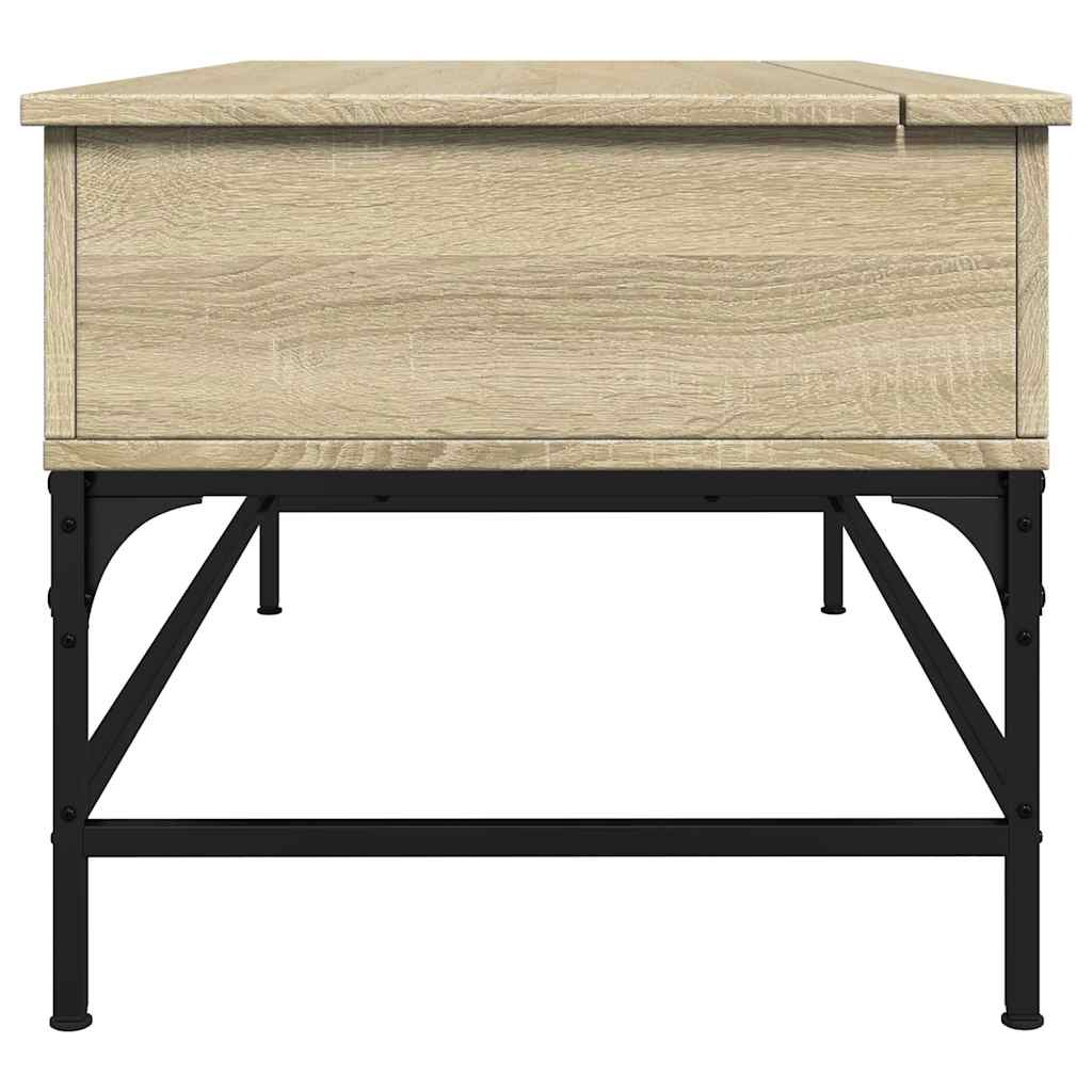 Stolić za kavu boja hrasta 100 x 50 x 45 cm od drva i metala