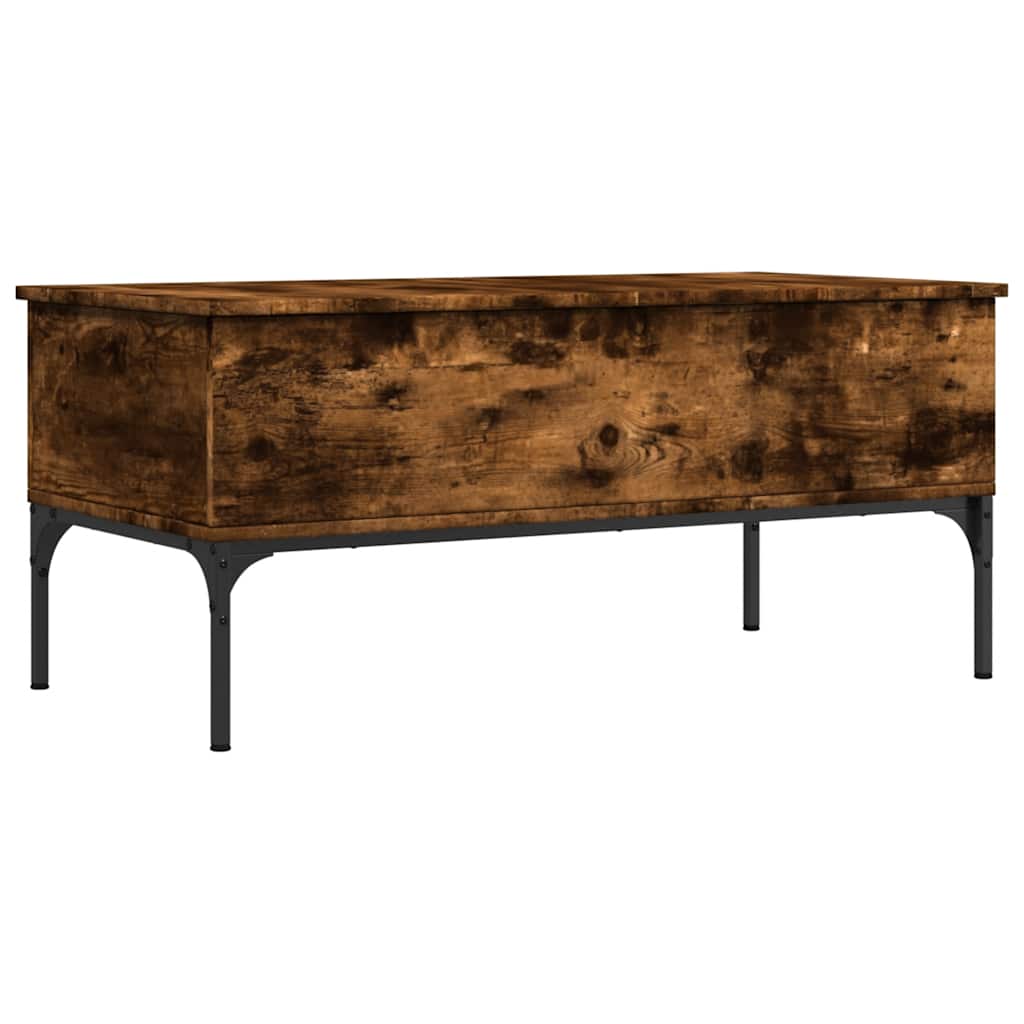 Stolić za kavu boja hrasta 100x50x45 cm od drva i metala