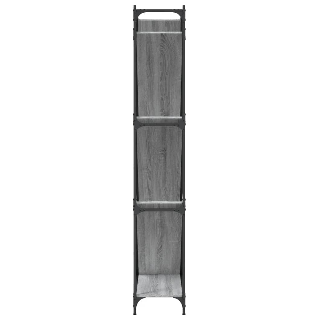 Regal za knjige siva boja hrasta 79x30x180 cm od drva i metala