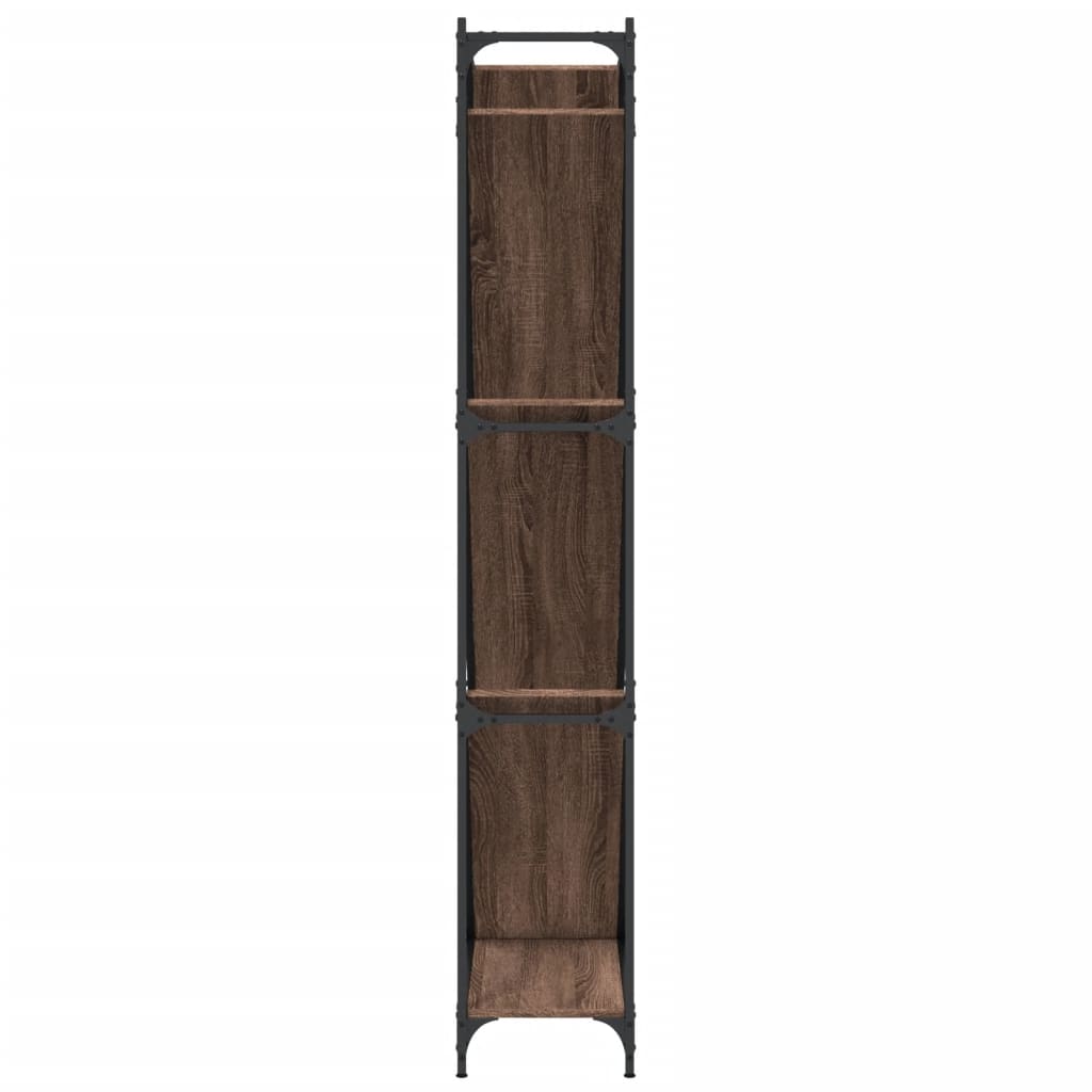 Regal za knjige smeđa boja hrasta 79x30x180 cm od drva i metala