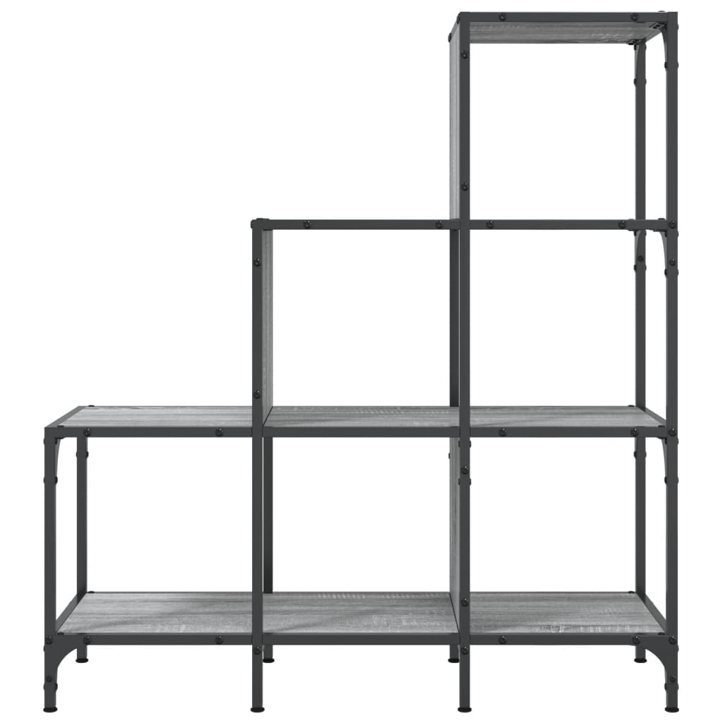 Regal za knjige siva boja hrasta 92x30x102 cm od drva i metala