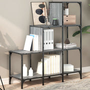 Regal za knjige siva boja hrasta 92x30x102 cm od drva i metala