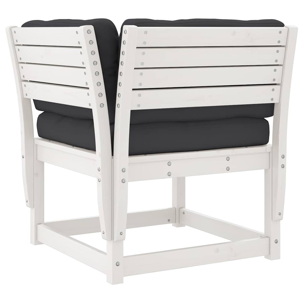 8-dijelna vrtna garnitura s jastucima masivna borovina bijela